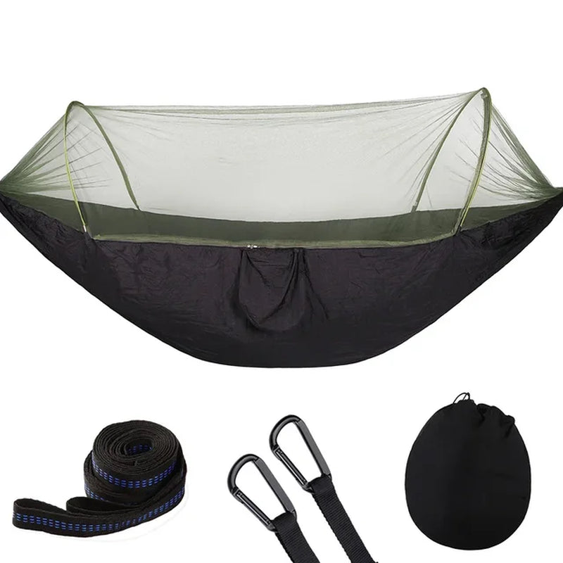 2023 Portable Camping Hammock with Mosquito Net and Pop-Up Light