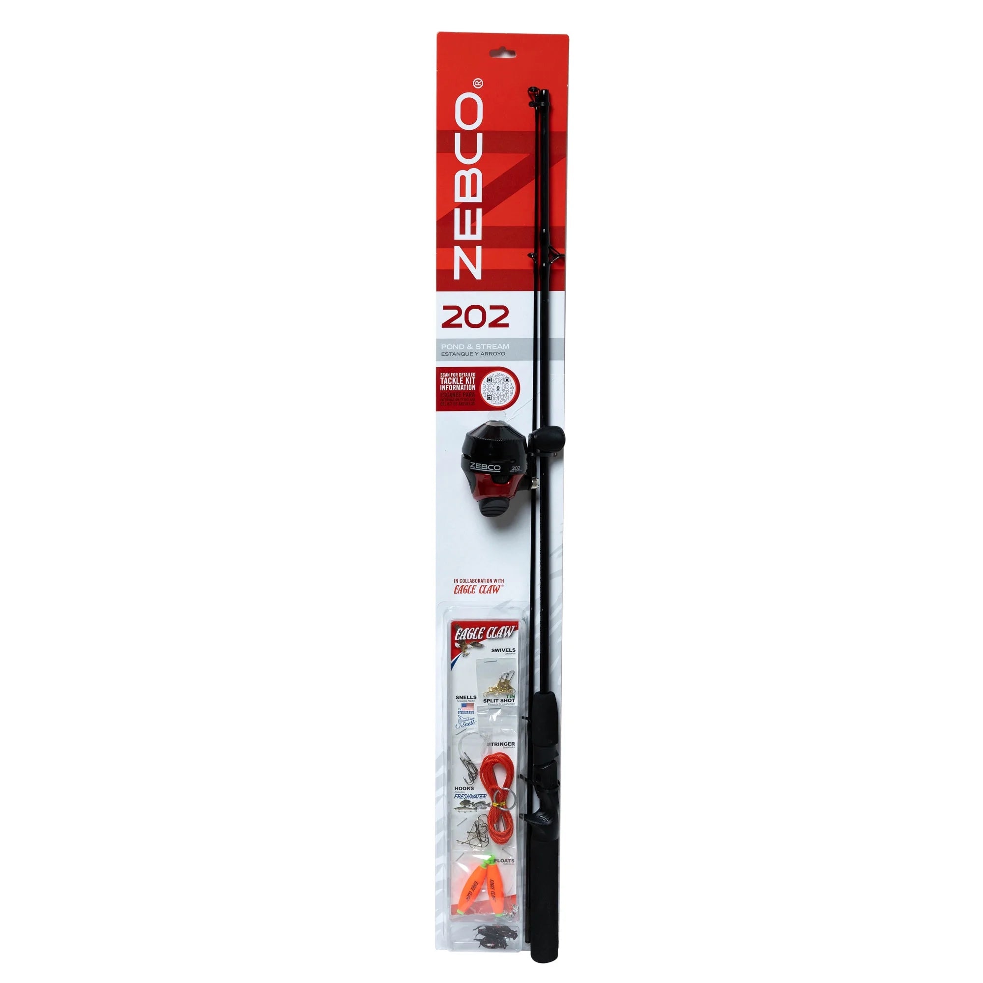 202 5-Foot 6-Inch Medium Light Freshwater Spincast Rod and Reel Combo with Eagle Claw Tackle Kit