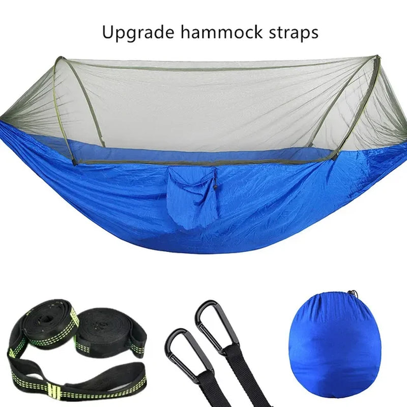 2023 Portable Camping Hammock with Mosquito Net and Pop-Up Light
