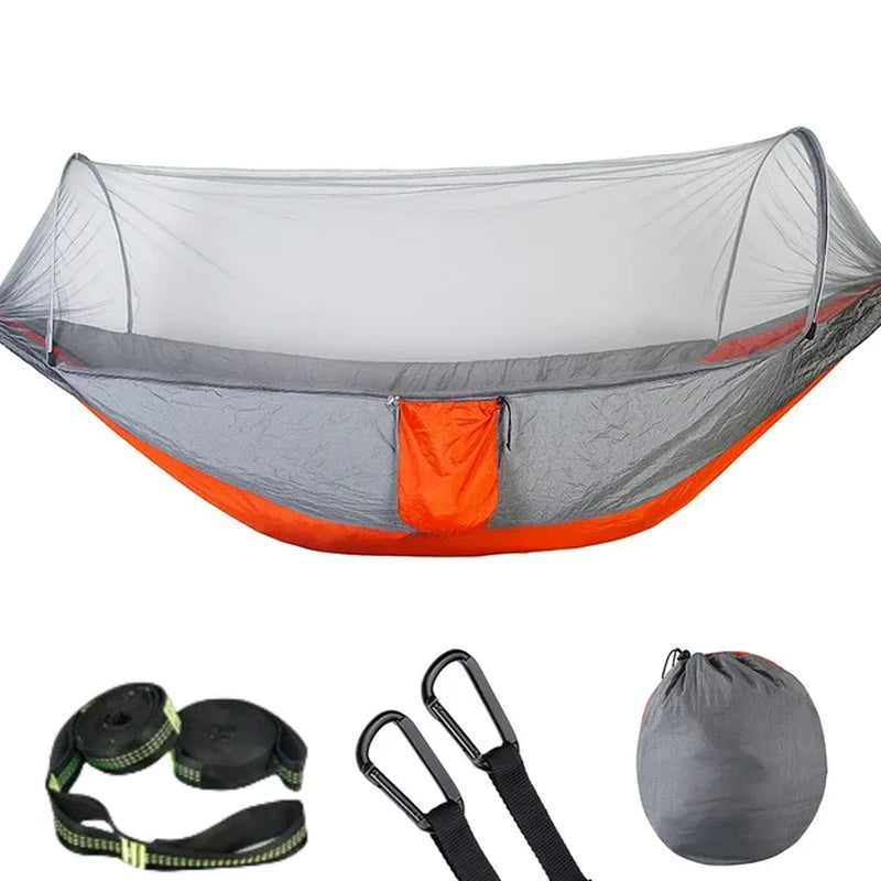 2023 Portable Camping Hammock with Mosquito Net and Pop-Up Light