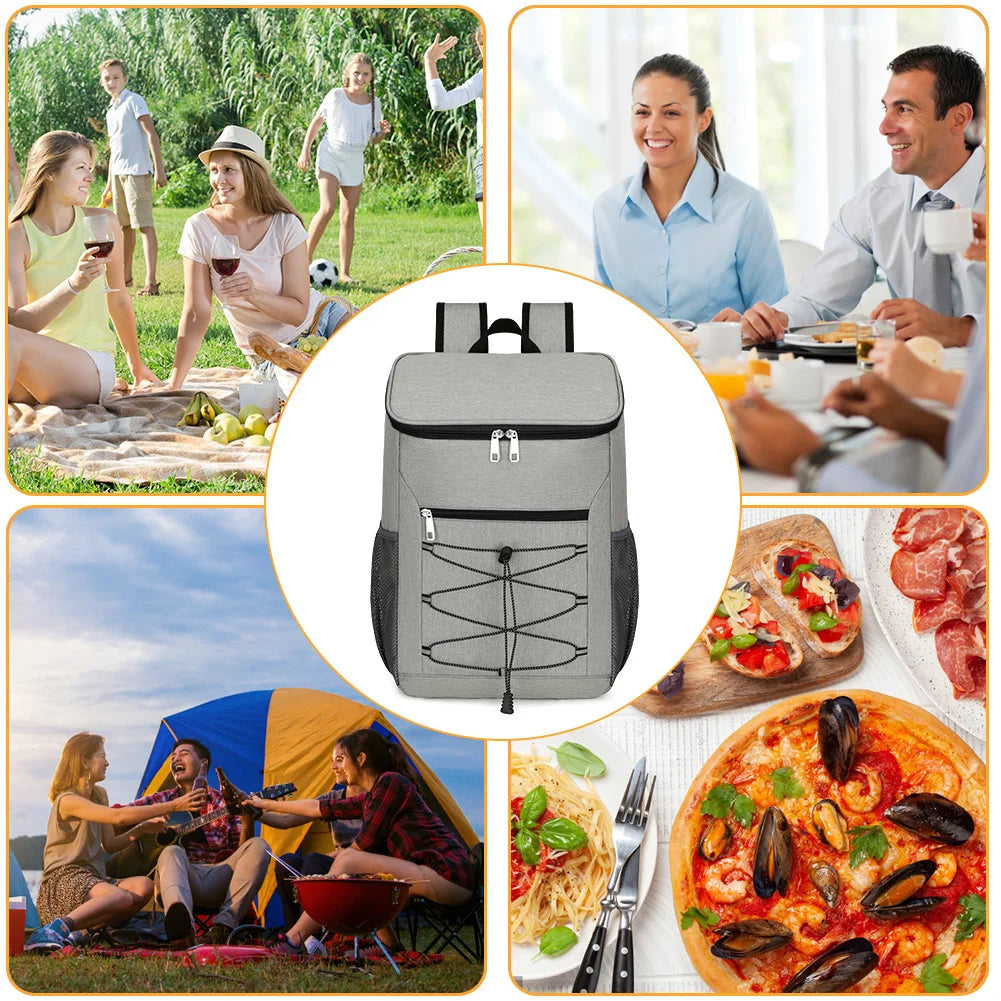 20L Insulated Thermal Backpack with Adjustable Straps for Food and Beverage Storage