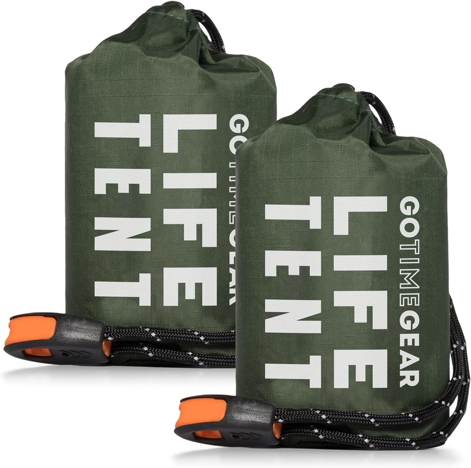 2-Person Mylar Emergency Shelter Tube Tent with Paracord and Emergency Whistle for All-Weather Camping, Hiking, and Survival