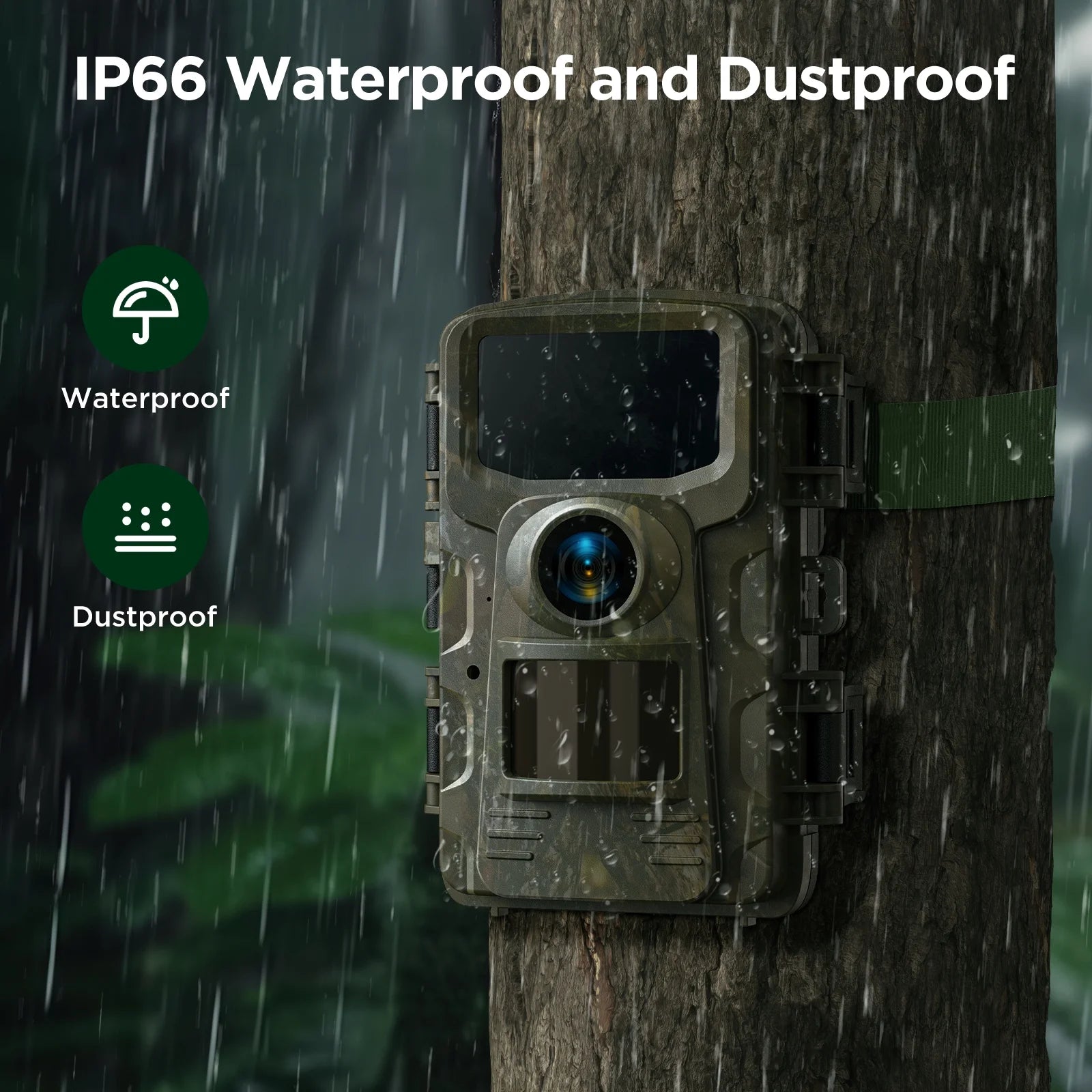 2K 36MP Trail Camera with Infrared Night Vision and Wide Angle Lens - Waterproof, Motion Activated Wildlife Scouting Camera